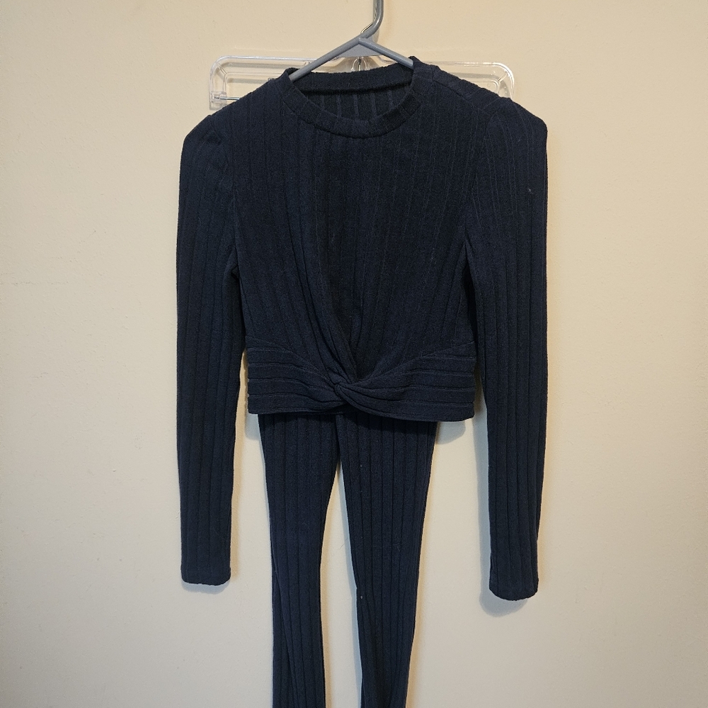 Women's Navy Sweater Set